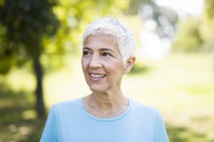 woman with confident smile and healthy gums